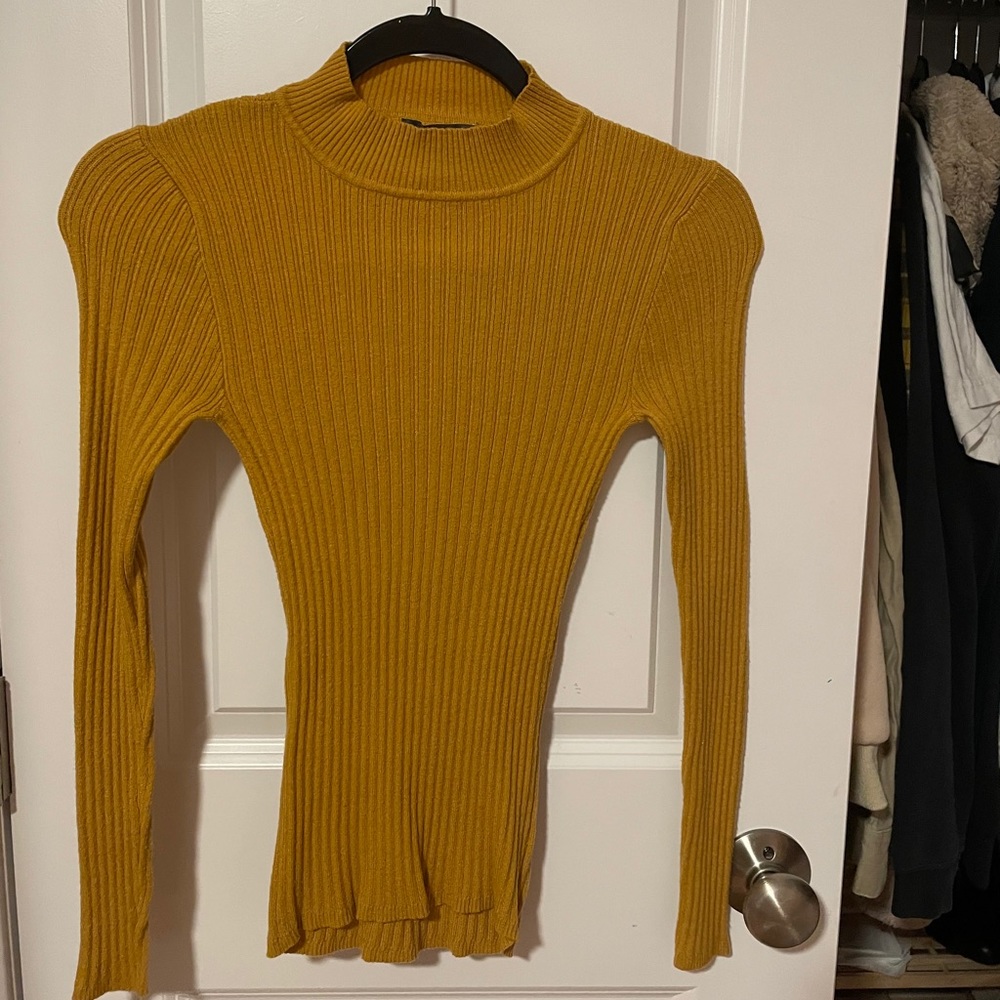 yellow turtle neck